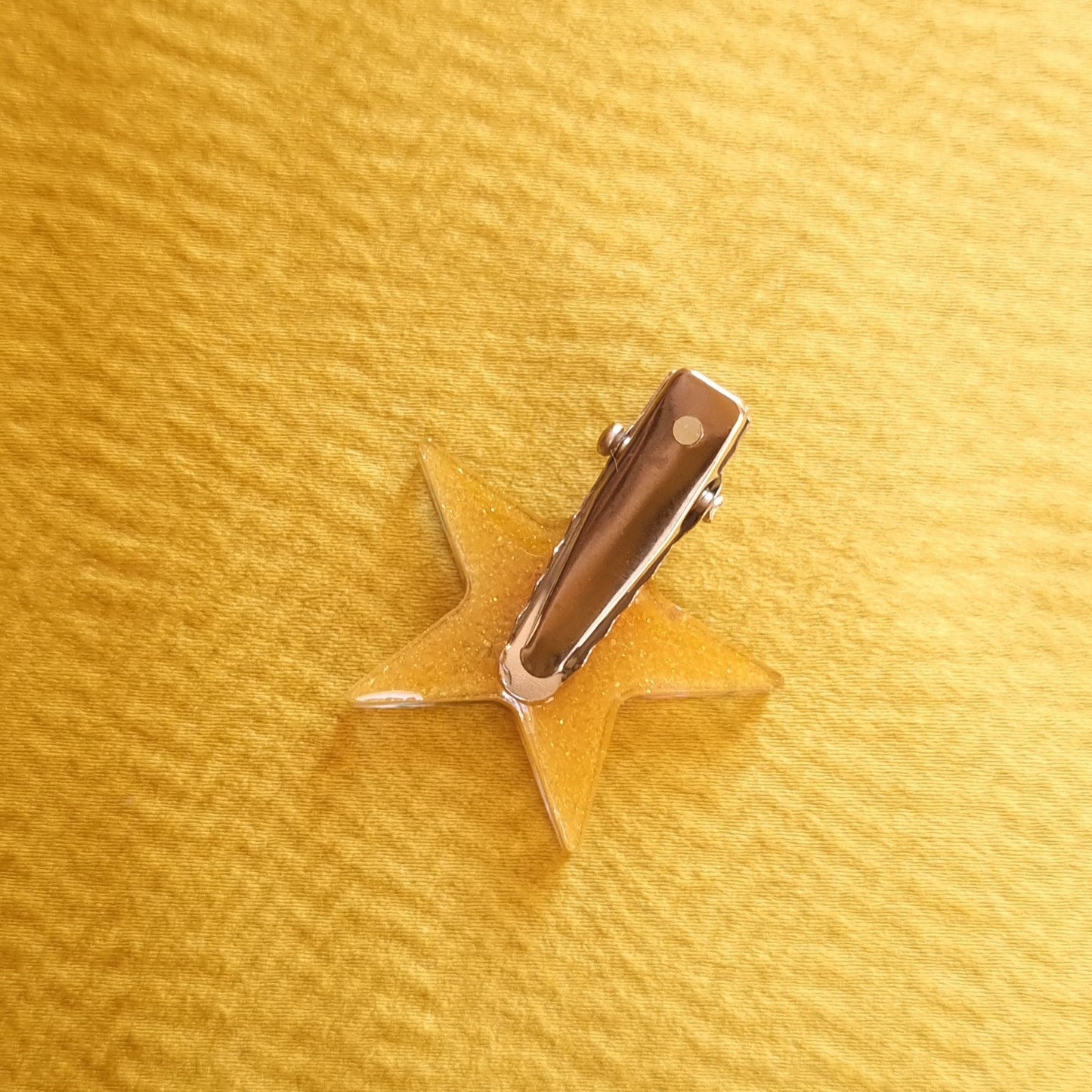 Golden Cherry Blossom Super Mini Star Resin Hair Clip
