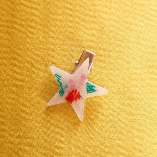 Pearly Cherry Blossom Super Mini Star Resin Hair Clip