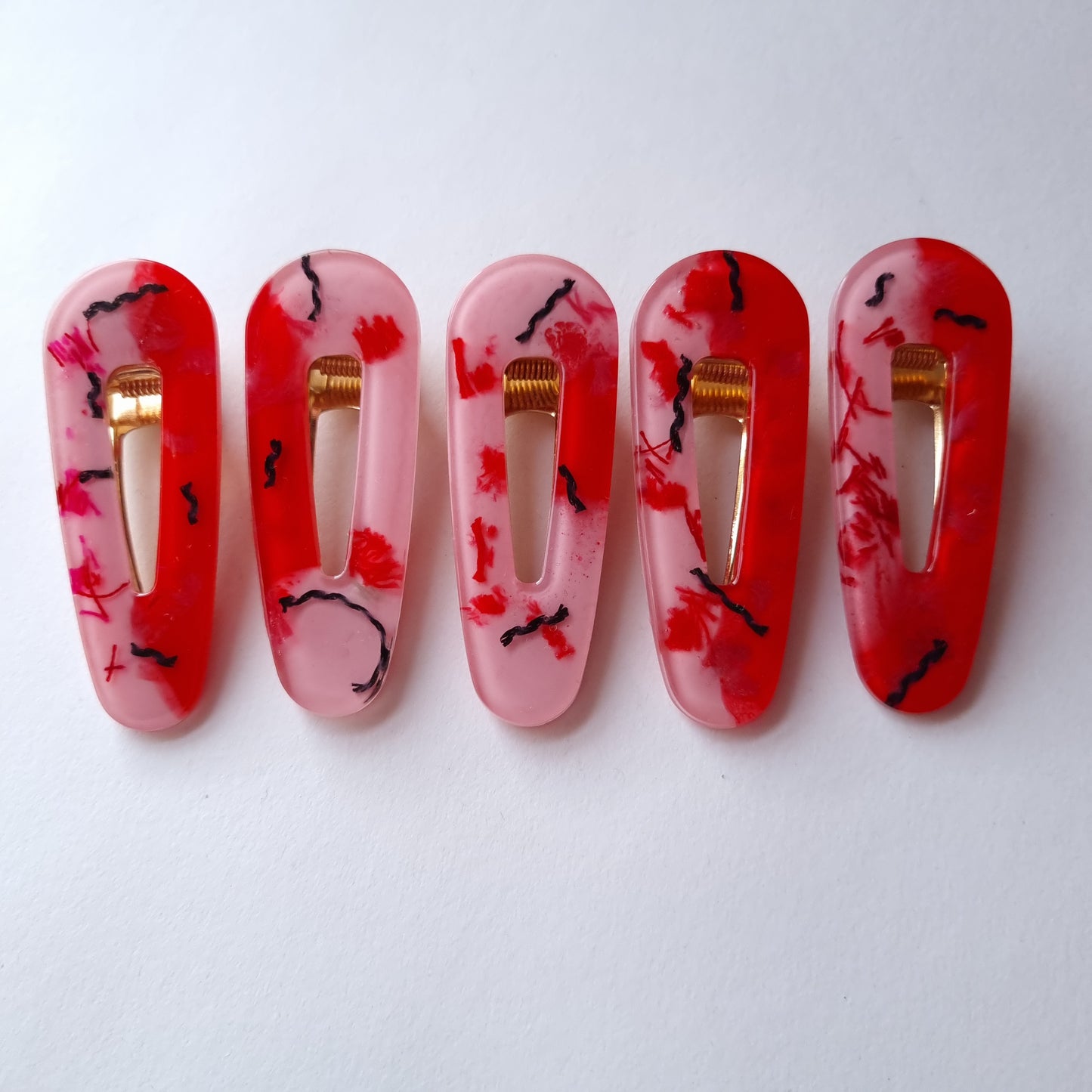 Seconds Valentina Pink & Red Resin Hair Clip