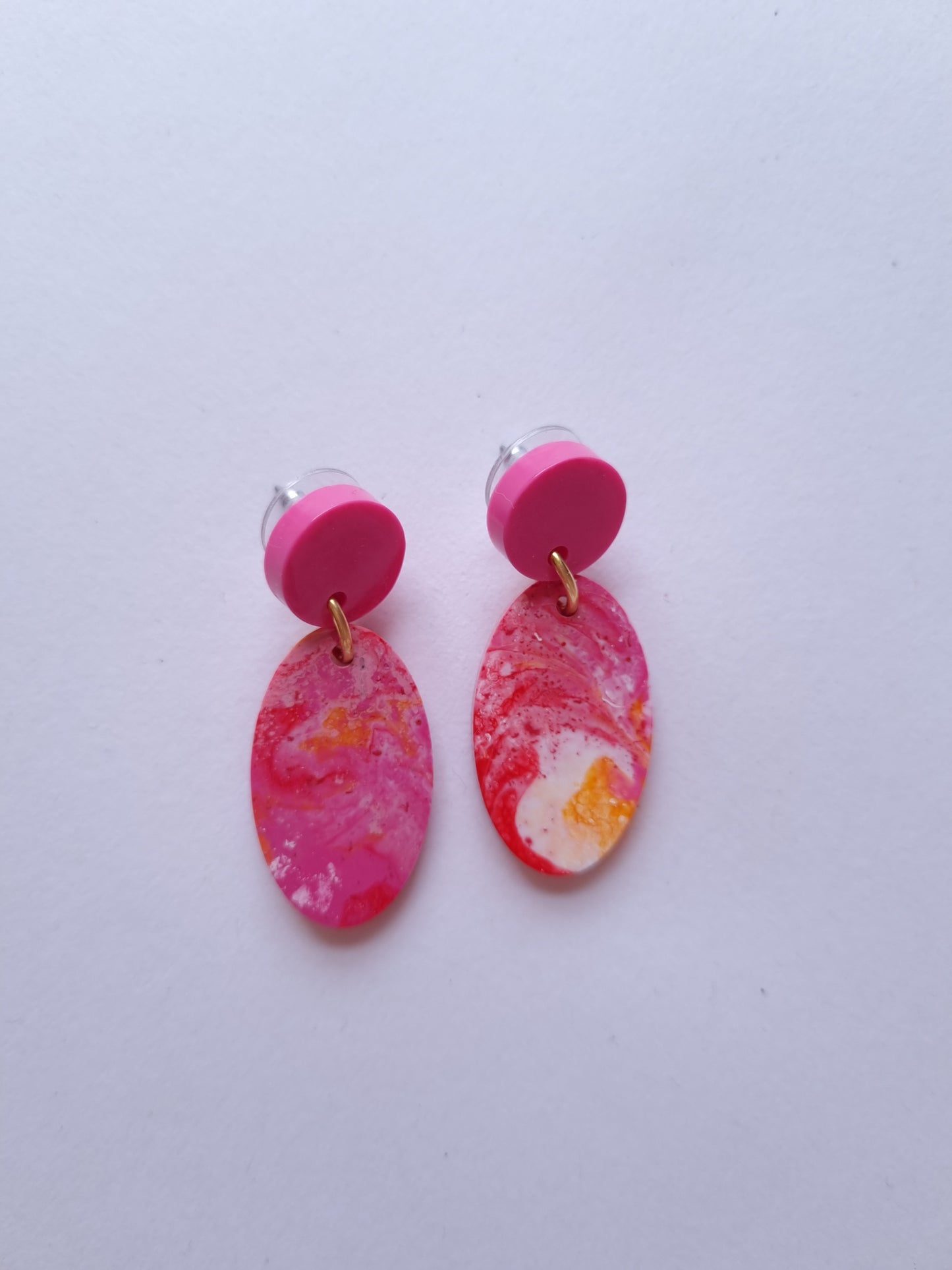 Seconds Pink Marble Eco Resin Geometric Earrings