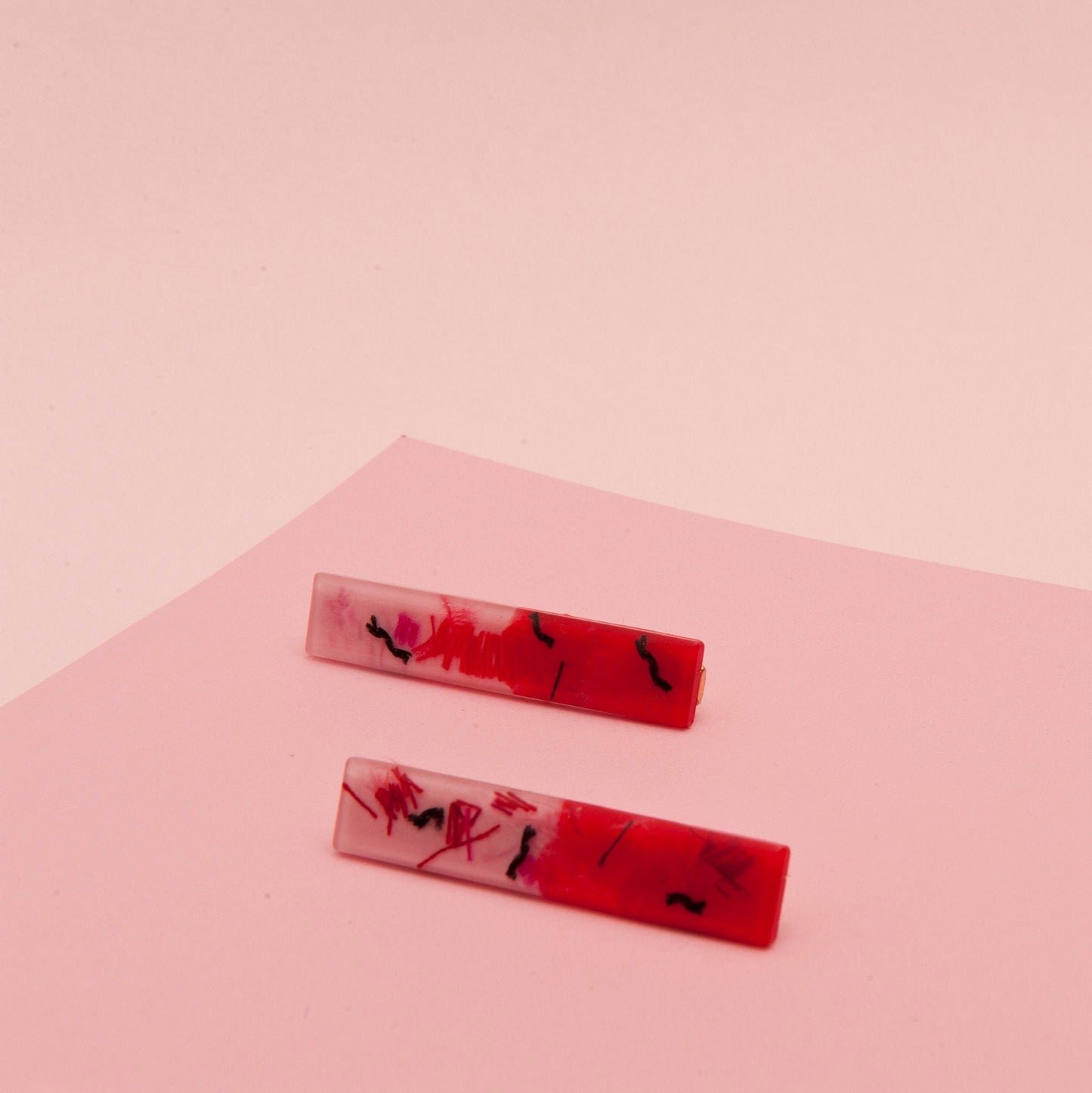 Mini Valentina Red & Pink Eco Resin Hair Clip