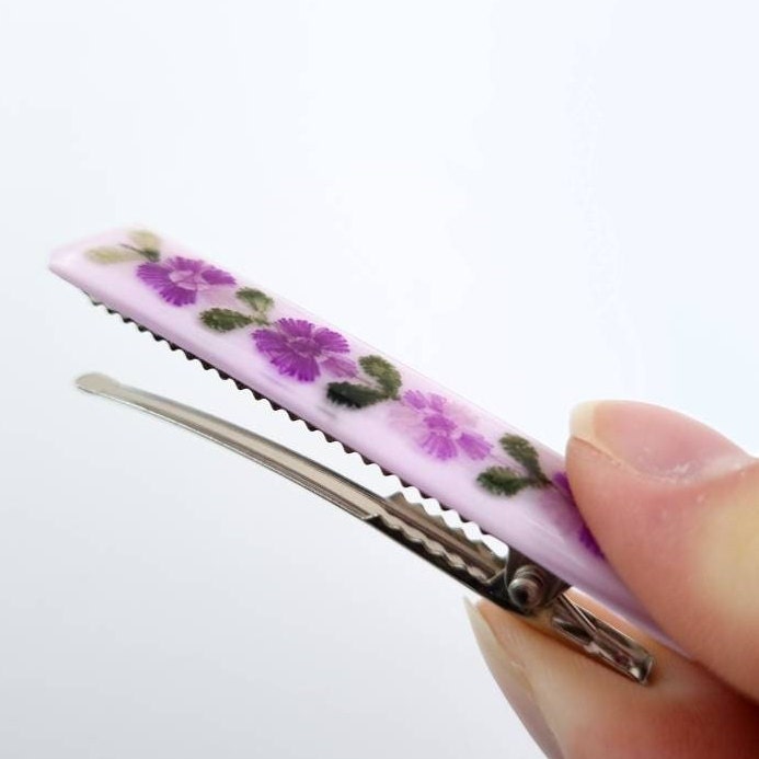 Mini Violet Eco Resin Purple Hair Clip